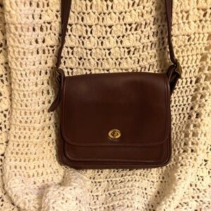 Vintage 00s Coach Rambler's Legacy 9061 Brown Leather Crossbody Bag